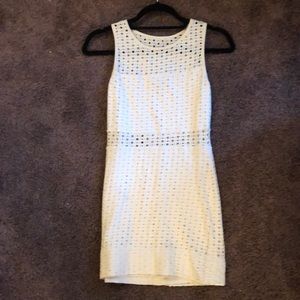 Aqua white mini dress